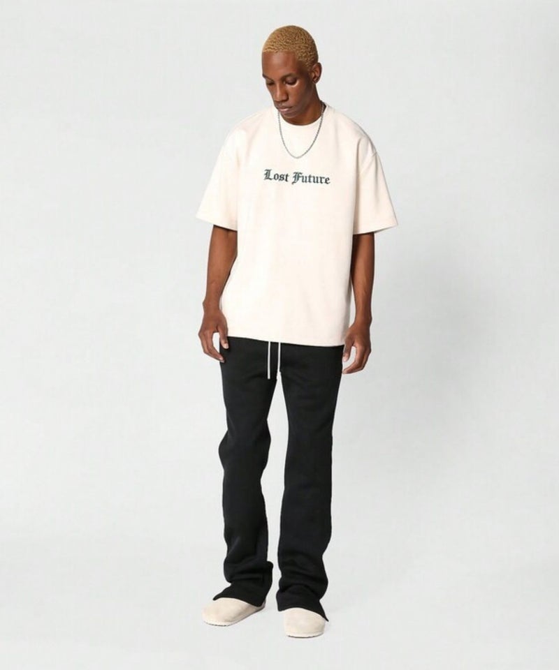 FLYNOFF Solid Black Premium Quality Relaxed Fit Track Pants with Drawstring All-Day Comfort - Image 4